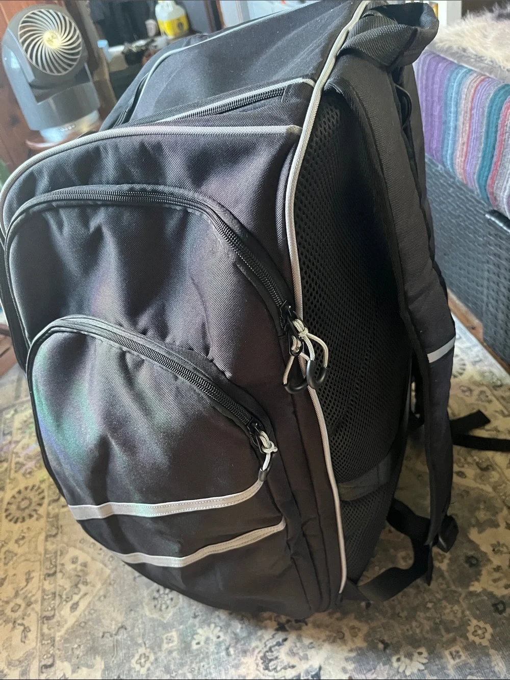 Black Men's Travel Backpack with Clear Front Pocket
